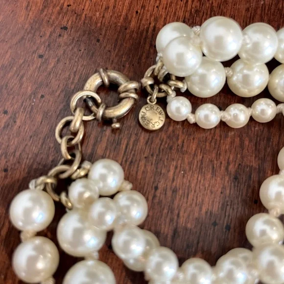 J. Crew multi-strand pearl bracelet with gold clasp - Picture 3 of 3